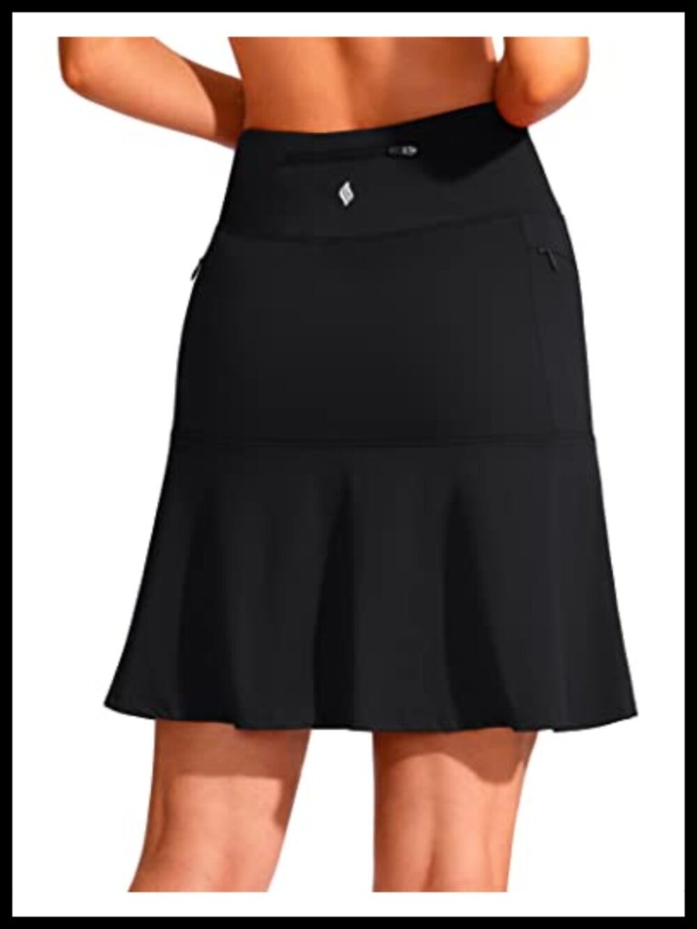 Ruffled Golf Skort 19" High Waist Skirt with Pockets UPF50+ Athletic